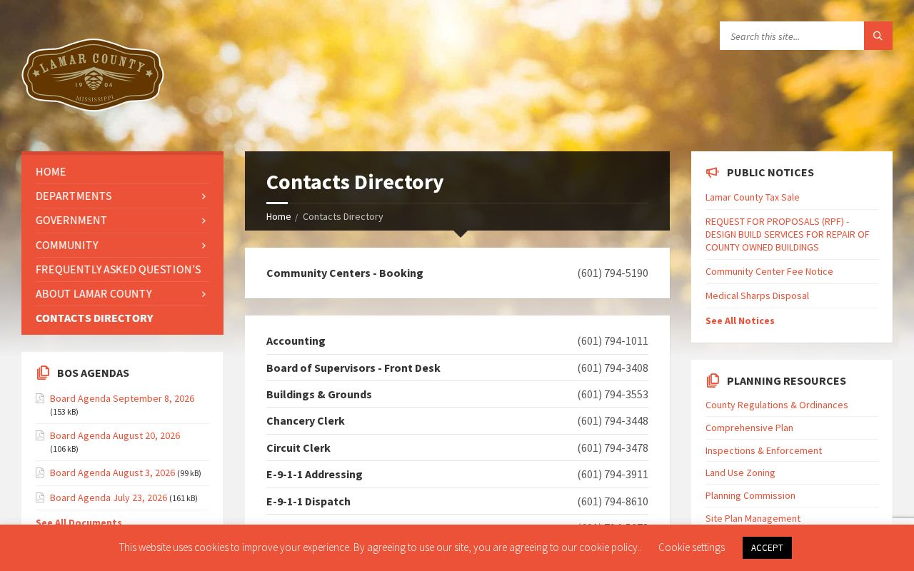 Lamar County official contact directory